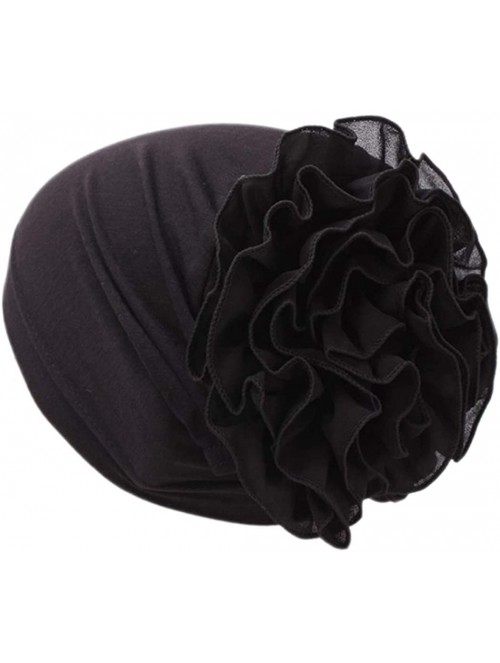 Skullies & Beanies Women Flower Elastic Turban Beanie Wrap Chemo Cap Hat - 1 - C6185RDAHKR $23.33