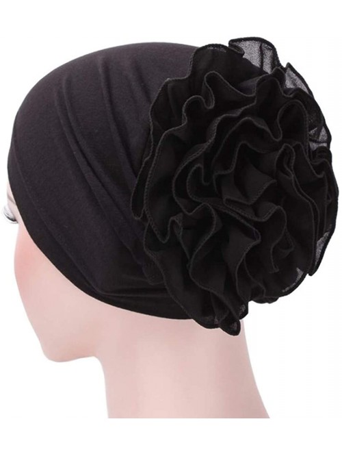 Skullies & Beanies Women Flower Elastic Turban Beanie Wrap Chemo Cap Hat - 1 - C6185RDAHKR $23.33