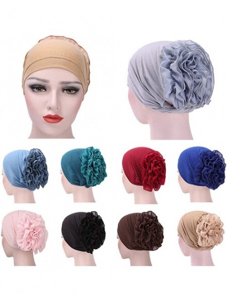 Skullies & Beanies Women Flower Elastic Turban Beanie Wrap Chemo Cap Hat - 1 - C6185RDAHKR $23.33