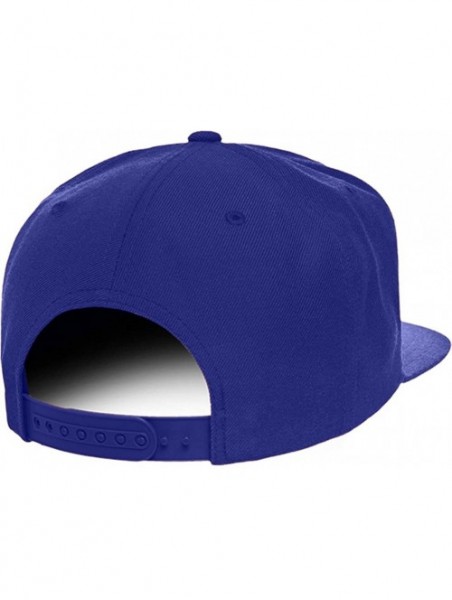 Baseball Caps Number 7 Collegiate Varsity Font Embroidered Flat Bill Snapback Cap - Royal - CN12FS7XGMF $26.97