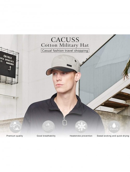 Baseball Caps Military Hats for Men Women Cotton Classic Cadet Hat Comfy Army Hat Vintage Flat Top Cap Baseball Cap - CT18Q7I...