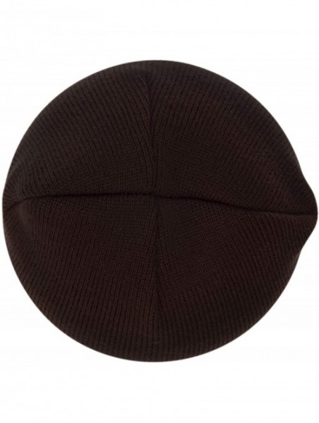 Skullies & Beanies 100% Soft Acrylic Solid Color Beanie Winter Hat - Skull Knit Cap - Made in USA - Brown - CB187IXQA7I $38.71