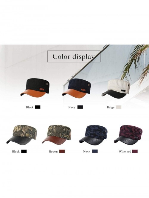 Baseball Caps Military Hats for Men Women Cotton Classic Cadet Hat Comfy Army Hat Vintage Flat Top Cap Baseball Cap - CT18Q7I...