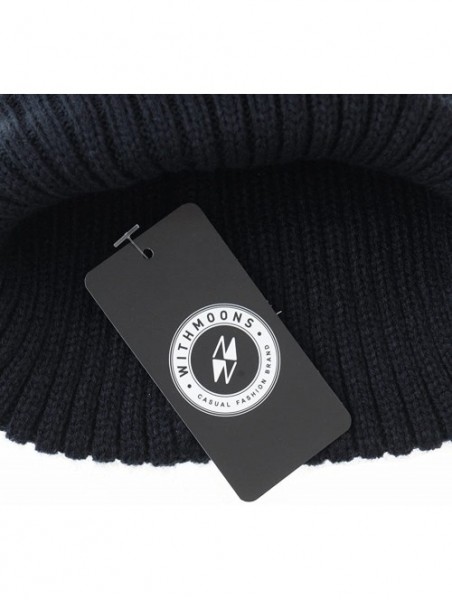 Skullies & Beanies Knitted Ribbed Beanie Hat Basic Plain Solid Watch Cap AC5846 - Navy - C8187E6LYX4 $21.70