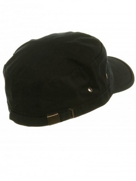 Baseball Caps Military Style Solid Blank GI Flat Top Cadet Cotton Castro Patrol Fitted Cap Hat - Black - C3185XLHCSW $21.74