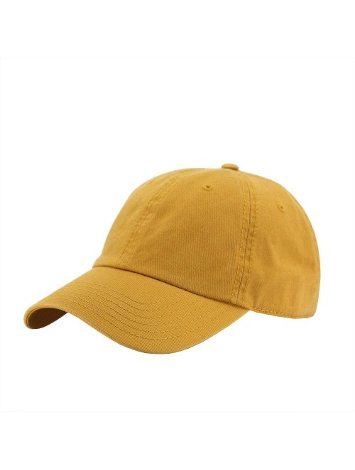 Baseball Caps Classic Washed Cotton Twill Low Profile Adjustable Baseball Cap - Mustard - CE128GCV4MX $18.43