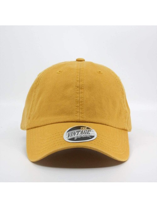 Baseball Caps Classic Washed Cotton Twill Low Profile Adjustable Baseball Cap - Mustard - CE128GCV4MX $18.43