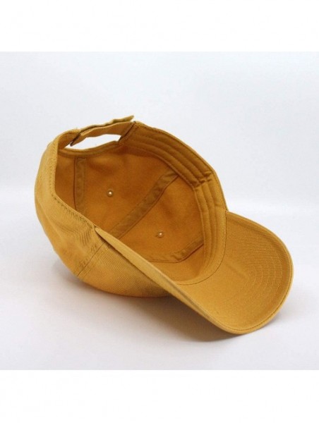 Baseball Caps Classic Washed Cotton Twill Low Profile Adjustable Baseball Cap - Mustard - CE128GCV4MX $18.43