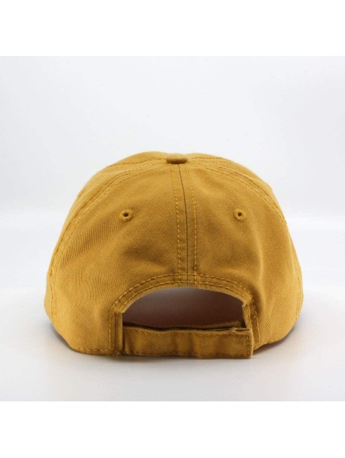 Baseball Caps Classic Washed Cotton Twill Low Profile Adjustable Baseball Cap - Mustard - CE128GCV4MX $18.43