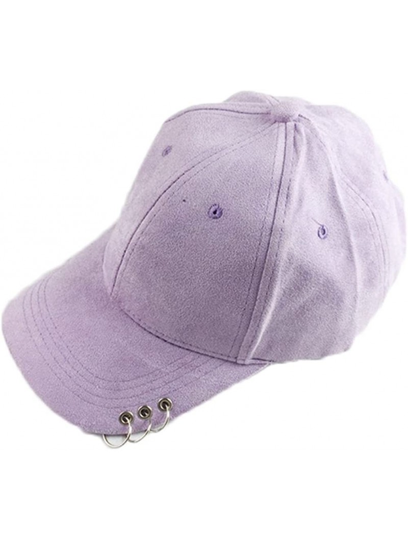 Baseball Caps Unisex Men Women Baseball Caps with Silver Rings Golf Snapback Hip-hop Hat Adjustable - Purple - CT17Y4RQG7E $1...