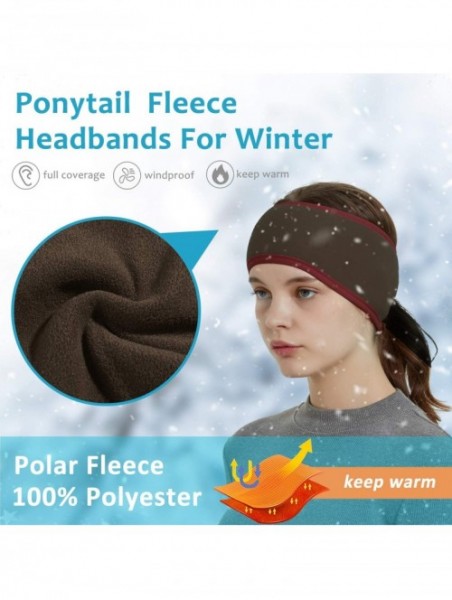 Cold Weather Headbands Womens Ponytail Headband-Winter Fleece Ear Warmer Headband Cold Weather Ear Muffs Sport Head Band Wrap...