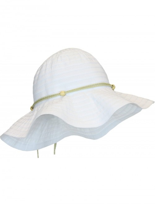 Sun Hats Women's Summer Hat w/Beads and Leatherette Trim- UPF 50+- Packable/Crushable - White - C312DZTN5YR $26.67