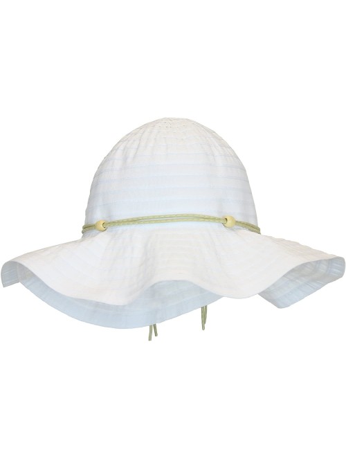 Sun Hats Women's Summer Hat w/Beads and Leatherette Trim- UPF 50+- Packable/Crushable - White - C312DZTN5YR $26.67