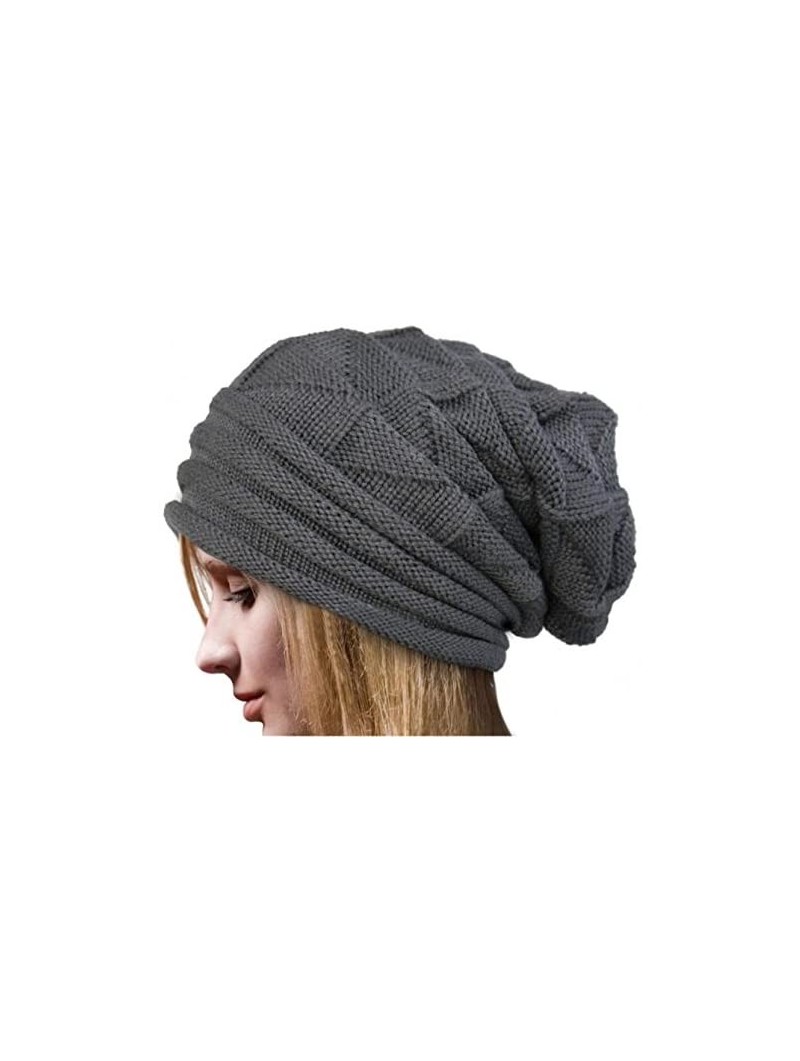 Baseball Caps Casual Knit Hat Elegant Warm Hat Pleated Cloth Hat Cuffed Wool Hat Solid Color Hat Simple Cap - Dark Gray - C41...