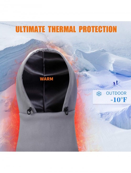 Balaclavas Balaclava Outdoor Sport Hoodie Face Warmer- Thermal Windproof Hood - Gray - CD18ZSGZDTY $17.08