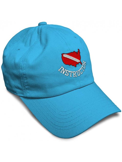 Baseball Caps Soft Baseball Cap Scuba Diving Instructor B Embroidery Dad Hats for Men & Women - Aqua - CL18ZG2GNLQ $18.86
