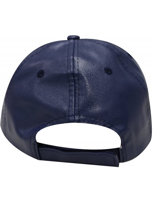 Baseball Caps Alien Small Embroidery Cotton Baseball Cap - Neon Sign Leather Navy - C7185KIHYL5 $13.09