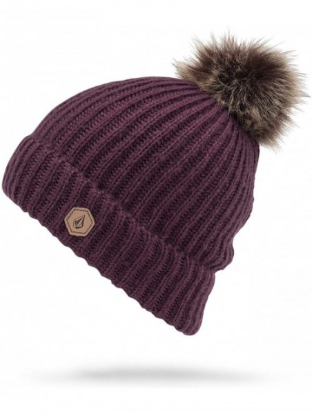 Skullies & Beanies Women's Lula Faux Fir Pom Snow Beanie - Scarlet - C318O3K30Q5 $35.03