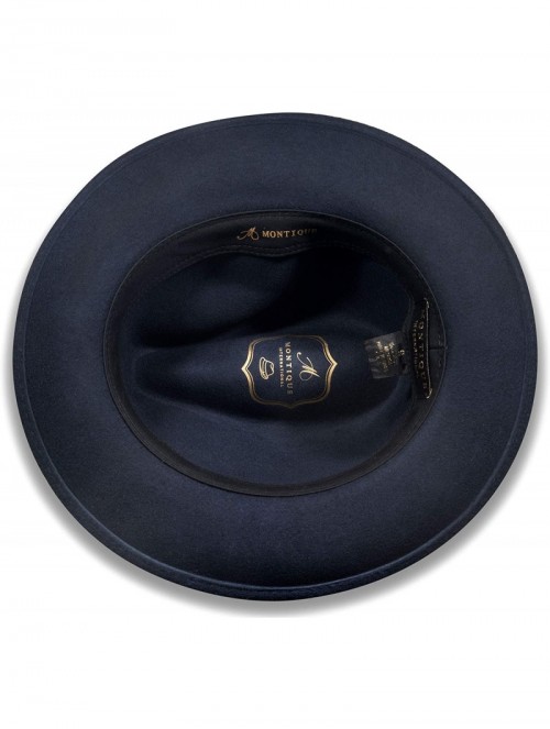 Fedoras Long Lasting Lightfelt 2 ½ Inch Wide Brim Wool Felt Dress Hat for Men H-60 - Navy - C218HNA6LZN $56.21