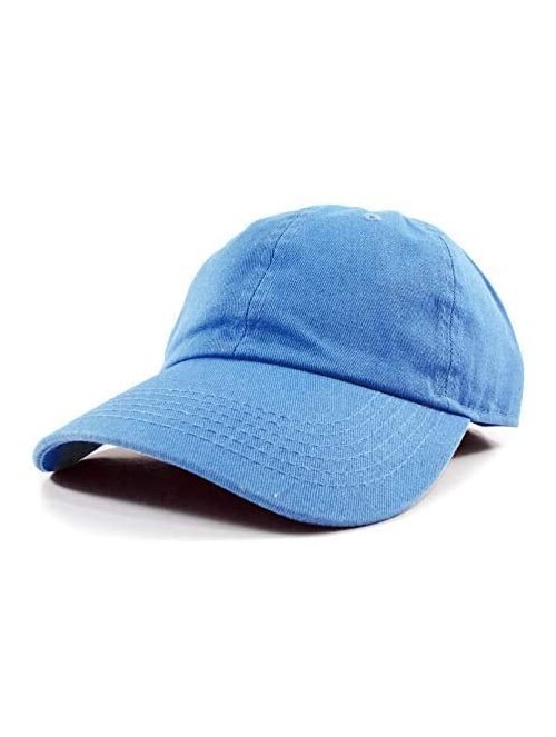 Baseball Caps Polo Style Baseball Cap Ball Dad Hat Adjustable Plain Solid Washed Mens Womens Cotton - Blue - CV18W0QIU7E $11.09