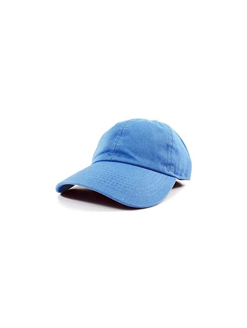 Baseball Caps Polo Style Baseball Cap Ball Dad Hat Adjustable Plain Solid Washed Mens Womens Cotton - Blue - CV18W0QIU7E $11.09