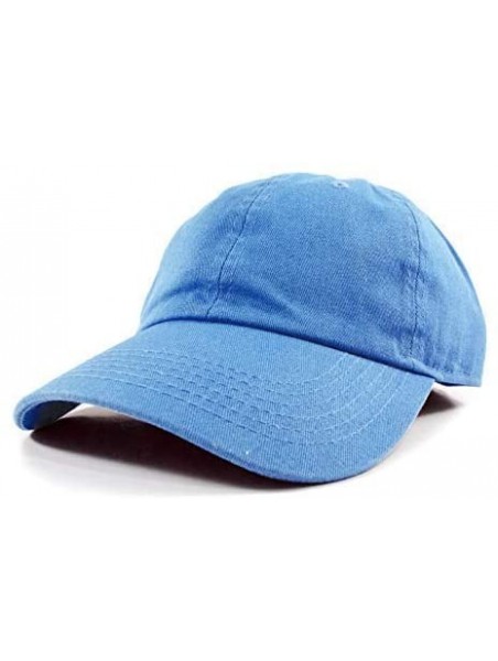 Baseball Caps Polo Style Baseball Cap Ball Dad Hat Adjustable Plain Solid Washed Mens Womens Cotton - Blue - CV18W0QIU7E $11.09