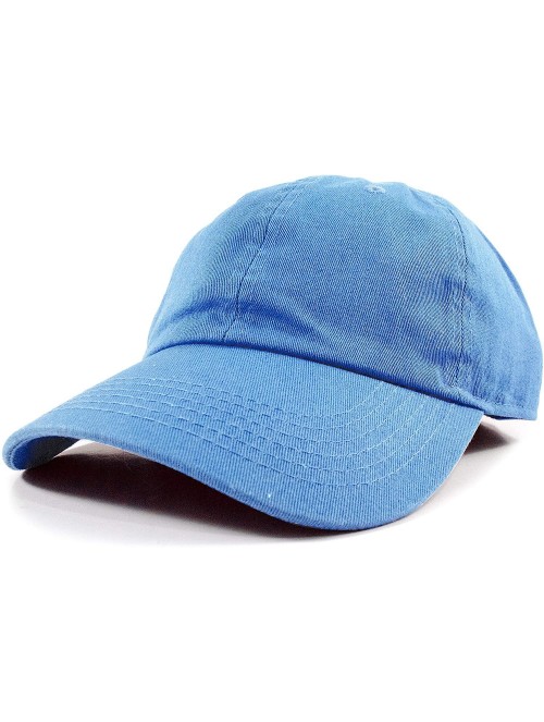 Baseball Caps Polo Style Baseball Cap Ball Dad Hat Adjustable Plain Solid Washed Mens Womens Cotton - Blue - CV18W0QIU7E $11.09