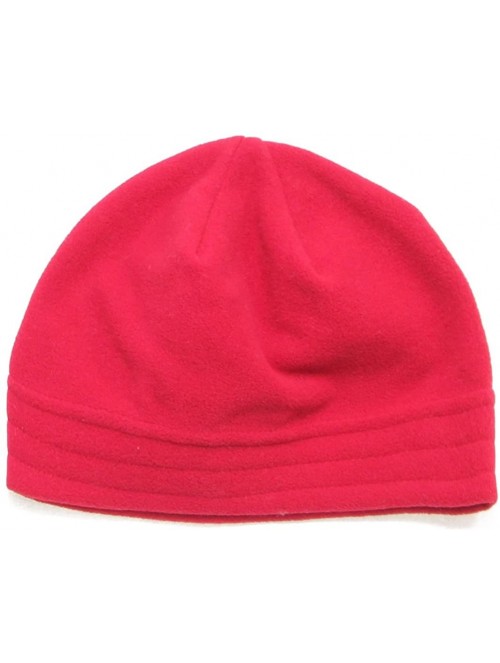 Skullies & Beanies Women's Solid Fleece Beanie Hat - Red - CB11HQ3HDE7 $22.12
