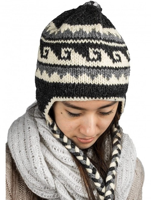 Skullies & Beanies Soft Warm Wool Hat Cap Winter Fleeced Inside Thick Ear Flaps Women Fashion - Grey - CE12O65X4X8 $21.95