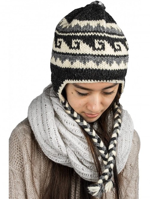 Skullies & Beanies Soft Warm Wool Hat Cap Winter Fleeced Inside Thick Ear Flaps Women Fashion - Grey - CE12O65X4X8 $21.95