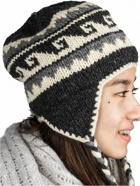 Skullies & Beanies Soft Warm Wool Hat Cap Winter Fleeced Inside Thick Ear Flaps Women Fashion - Grey - CE12O65X4X8 $21.95