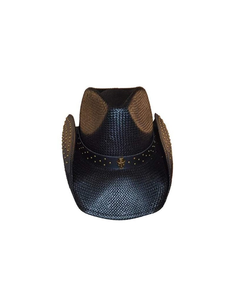 Cowboy Hats Omen with a Twist Skull Band Drifter Black - C018O5CY97H $53.67