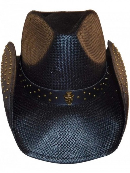 Cowboy Hats Omen with a Twist Skull Band Drifter Black - C018O5CY97H $53.67