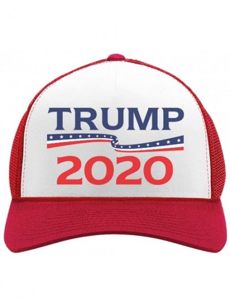 Baseball Caps Trump 2020 Hat President Donald Trump Campaign Mesh Cap Trucker Hat - Red/White - C118CU3HAW7 $13.40