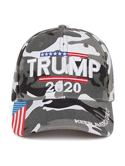Baseball Caps Men's Baseball Cap Retro Hat Trump 2020 American Baseball Cap Snapback Hat Embroidered Bone Unisex - White - CF...