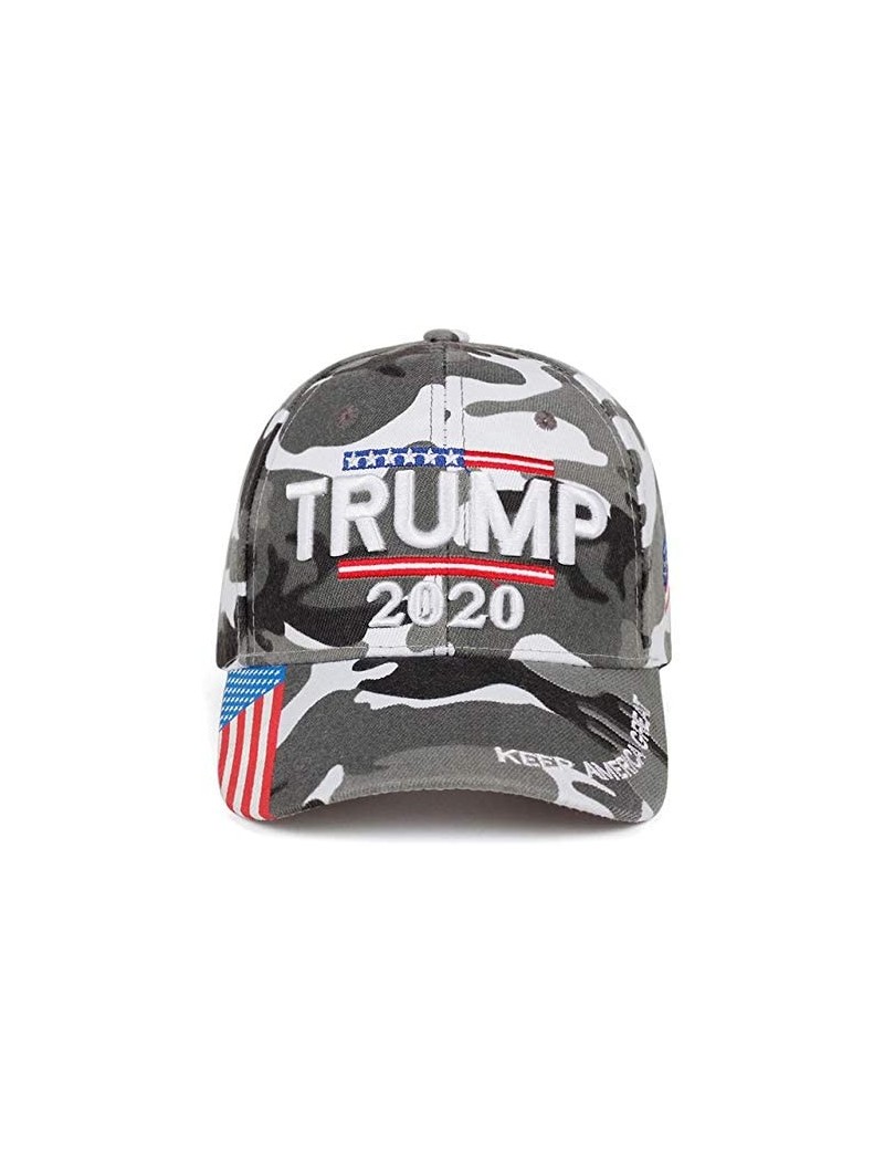 Baseball Caps Men's Baseball Cap Retro Hat Trump 2020 American Baseball Cap Snapback Hat Embroidered Bone Unisex - White - CF...