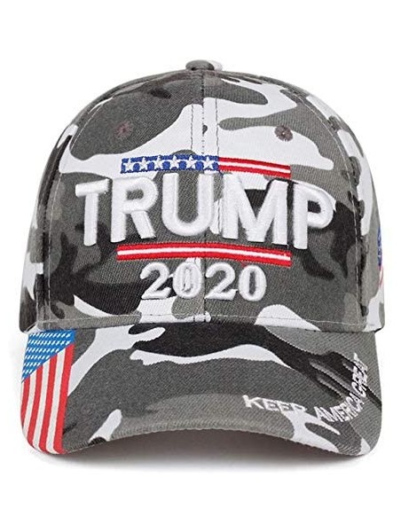 Baseball Caps Men's Baseball Cap Retro Hat Trump 2020 American Baseball Cap Snapback Hat Embroidered Bone Unisex - White - CF...