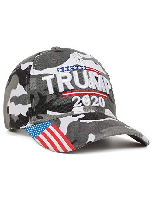 Baseball Caps Men's Baseball Cap Retro Hat Trump 2020 American Baseball Cap Snapback Hat Embroidered Bone Unisex - White - CF...