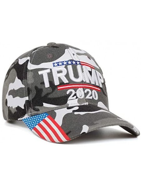 Baseball Caps Men's Baseball Cap Retro Hat Trump 2020 American Baseball Cap Snapback Hat Embroidered Bone Unisex - White - CF...