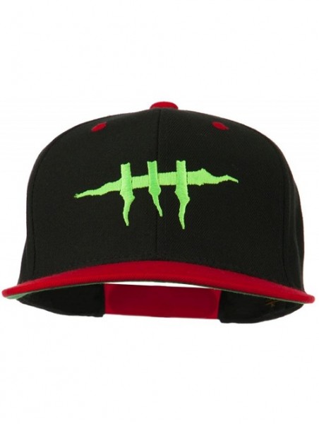 Baseball Caps Halloween Monster Stitches Embroidered Snapback Cap - Black Red - CO11ONZ5OLZ $30.23