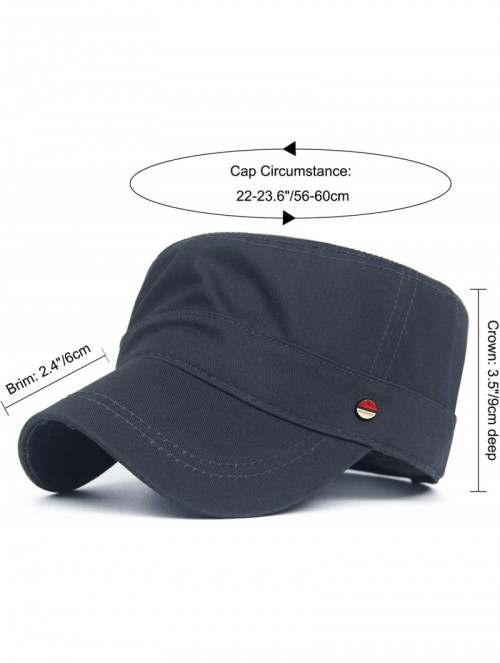 Baseball Caps Cotton Cadet Cap Army Military Caps Flat Hats Unique Design Big Head - Style01-grey - C512091LD11 $18.47