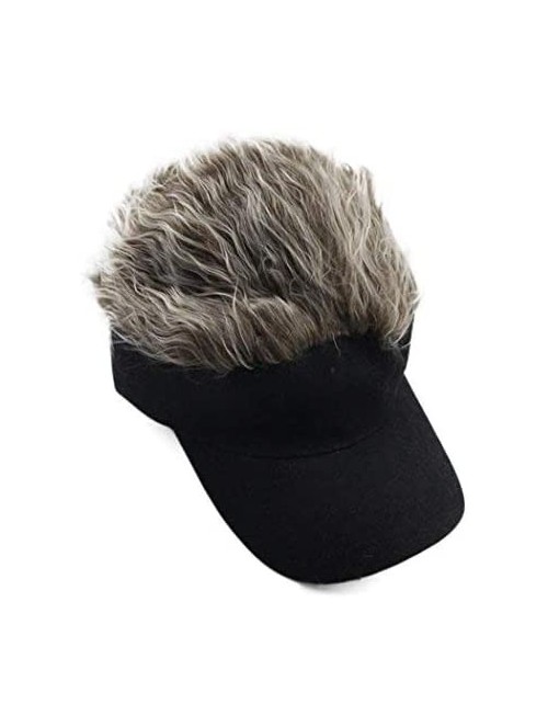 Sun Hats Flair Hair Sun Visor Cap with Fake Hair Wig Baseball Cap Hat - Color2* - C818SA6T9SO $21.87