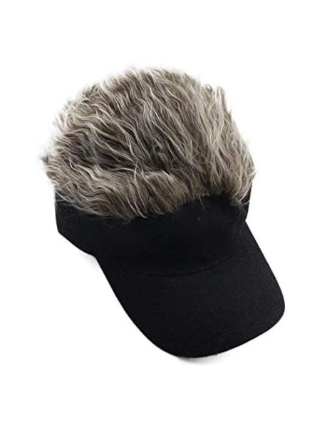 Sun Hats Flair Hair Sun Visor Cap with Fake Hair Wig Baseball Cap Hat - Color2* - C818SA6T9SO $21.87