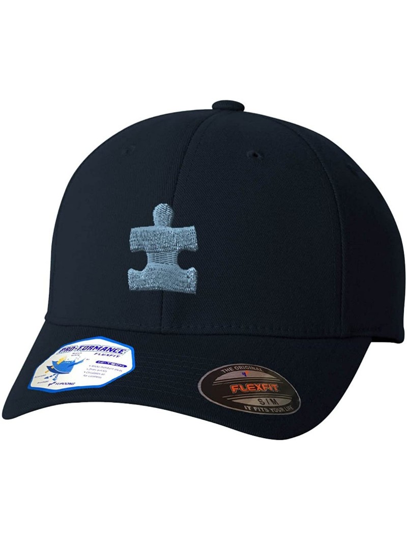 Baseball Caps Autism Puzzle Flexfit Adult Pro-Formance Hat Dark Navy Small/Medium - CV184SWAC2I $25.54