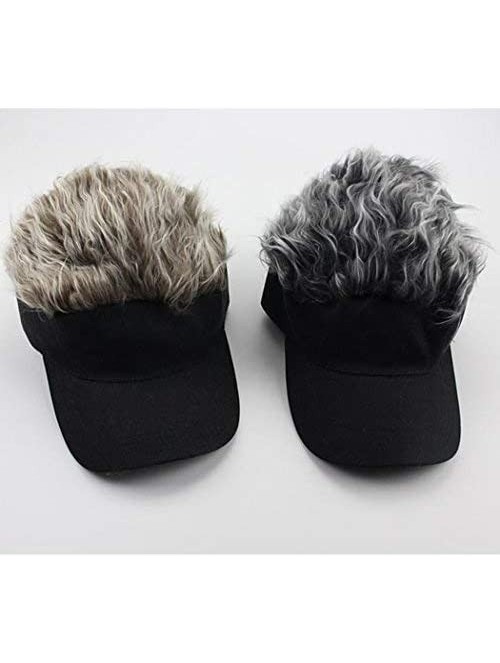 Sun Hats Flair Hair Sun Visor Cap with Fake Hair Wig Baseball Cap Hat - Color2* - C818SA6T9SO $21.87