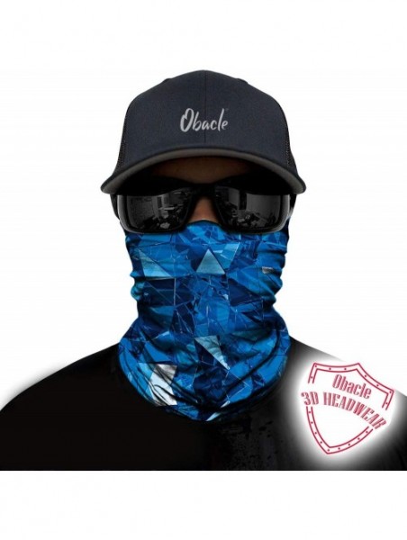 Balaclavas Seamless Bandana Face Mask Rave Men Women for Dust Sun Wind Protection - Blue Irregular Triangle - CR18Y2AQWIT $11.40