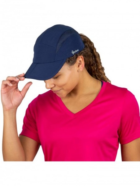 Sun Hats Folding Bill Running Hat for Women - Summer Cap with UV Protection - Navy - C918LDHSAUG $27.75