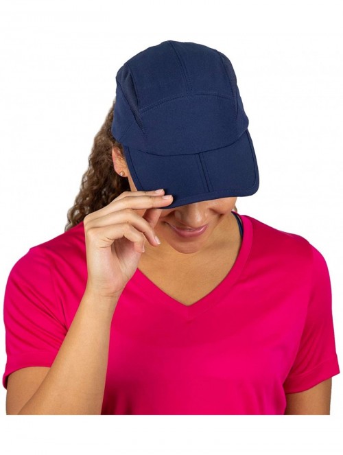 Sun Hats Folding Bill Running Hat for Women - Summer Cap with UV Protection - Navy - C918LDHSAUG $27.75