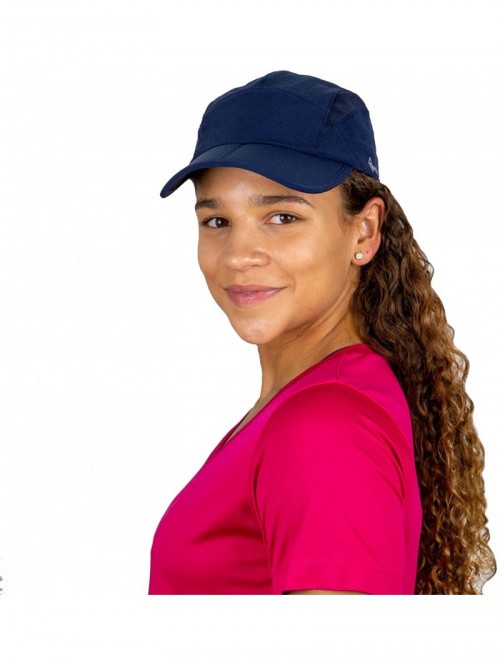 Sun Hats Folding Bill Running Hat for Women - Summer Cap with UV Protection - Navy - C918LDHSAUG $27.75