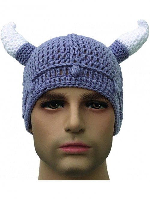 Skullies & Beanies Unisex Barbarian Knight Knit Hat Viking Horns Beanie Funny Caps - Gary - CD1873LRW50 $12.61